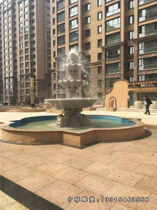 小区四层喷泉石雕