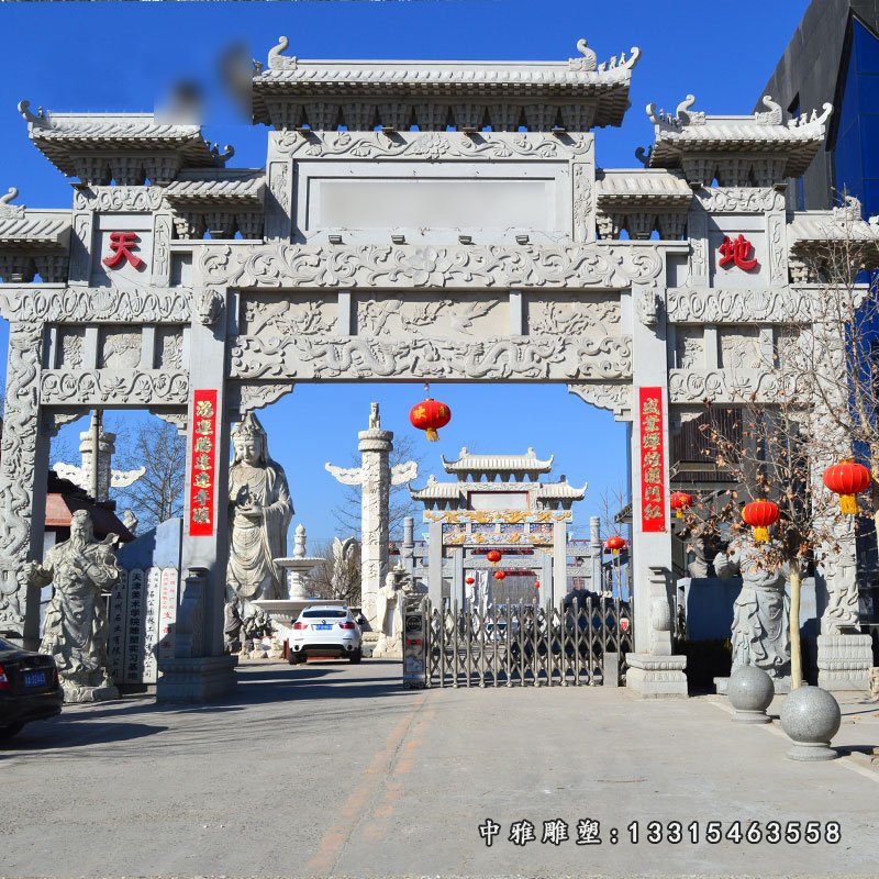 大型石牌楼,三门道路石牌坊