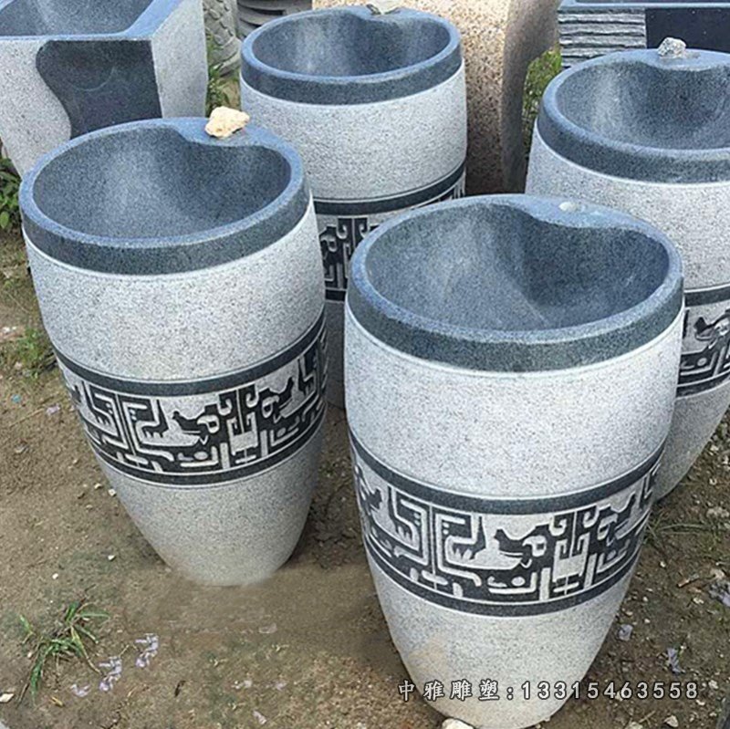抽象龙浮雕水缸 酒店水池 (4)