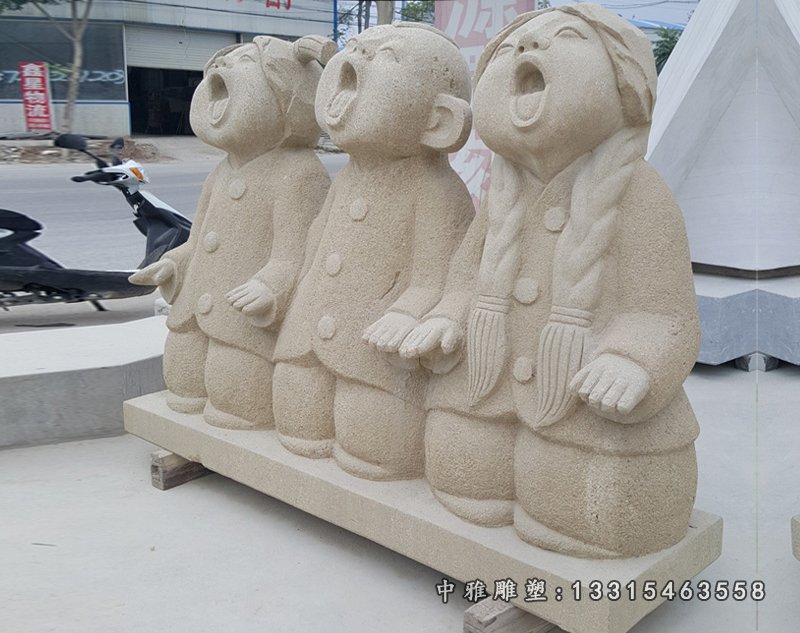 大理石唱歌人物 石雕广场人物摆件