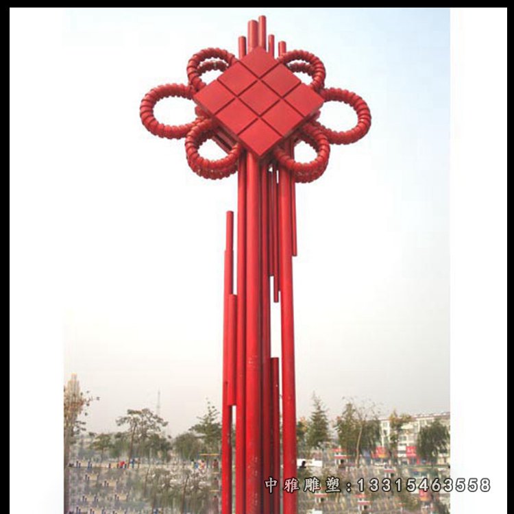 户外抽象不锈钢中国结雕塑
