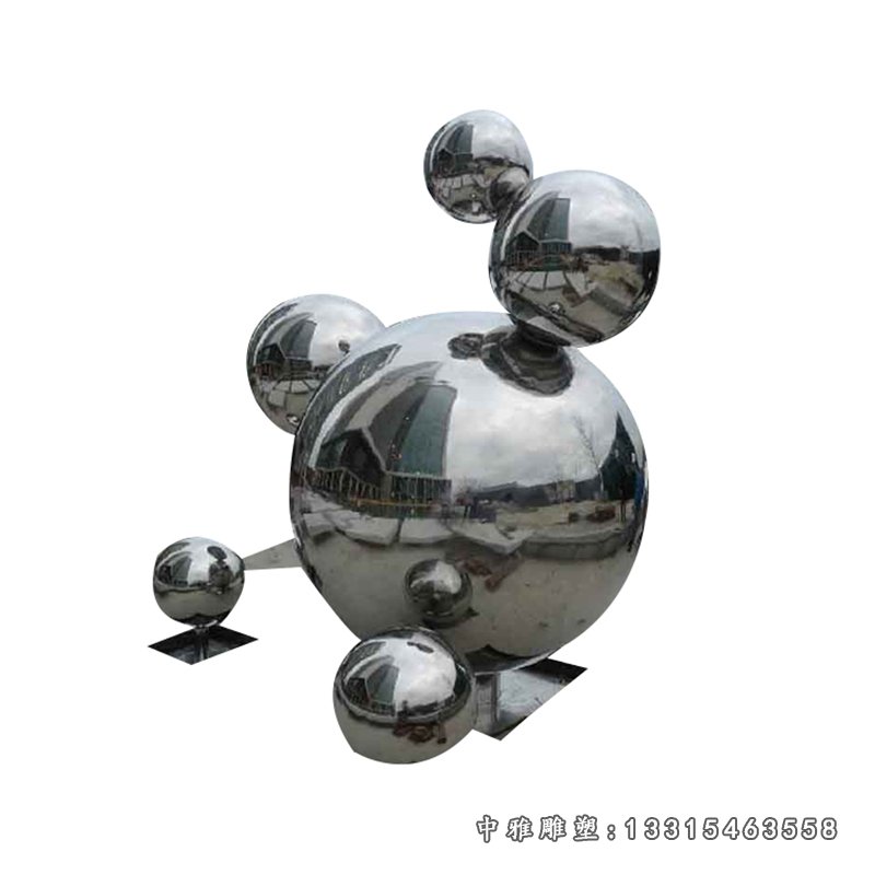 不锈钢镜面圆球 广场景观雕塑 (2)