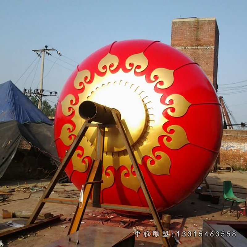 不锈钢红灯笼雕塑,广场不锈钢红灯笼雕塑 (1)