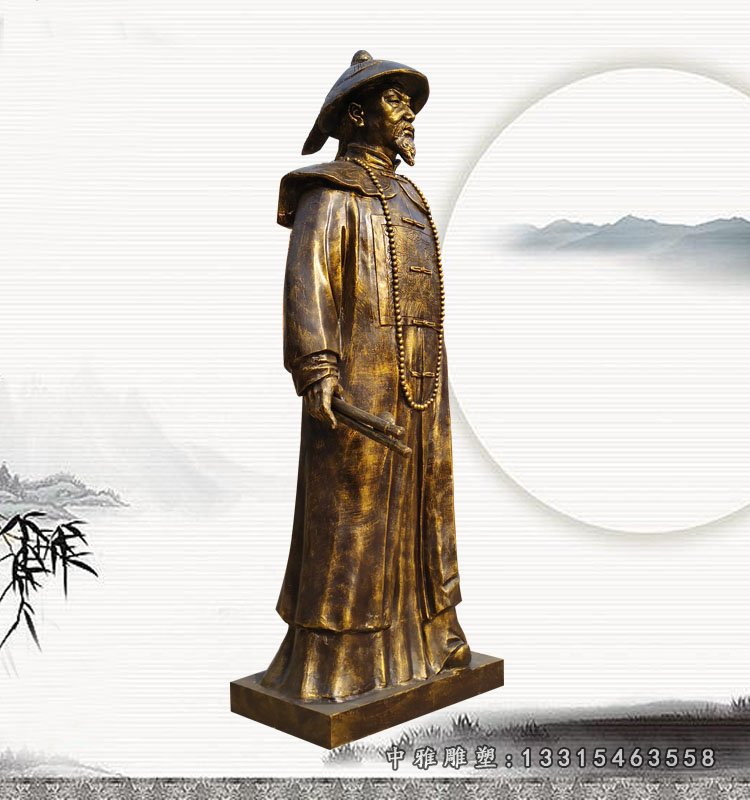 林则徐人物雕塑,古代名人铜雕 (2)
