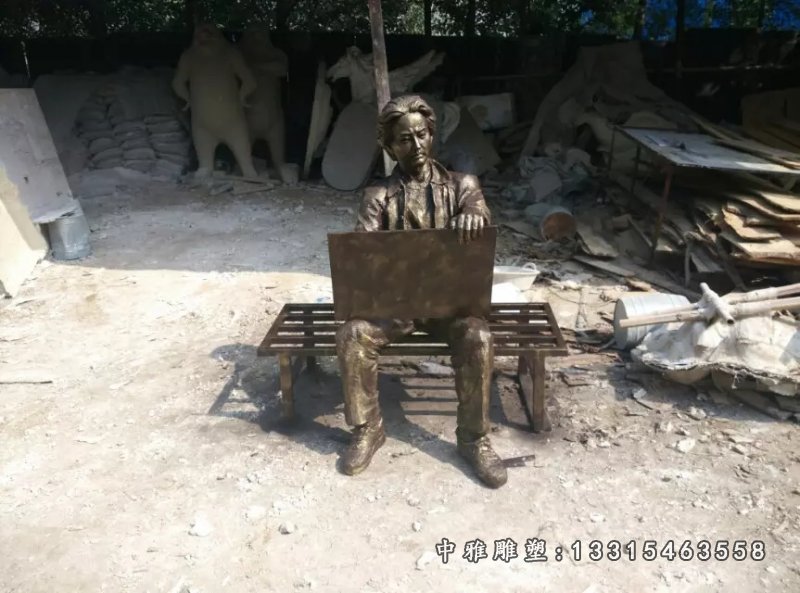 画画铜雕,广场景观铜雕