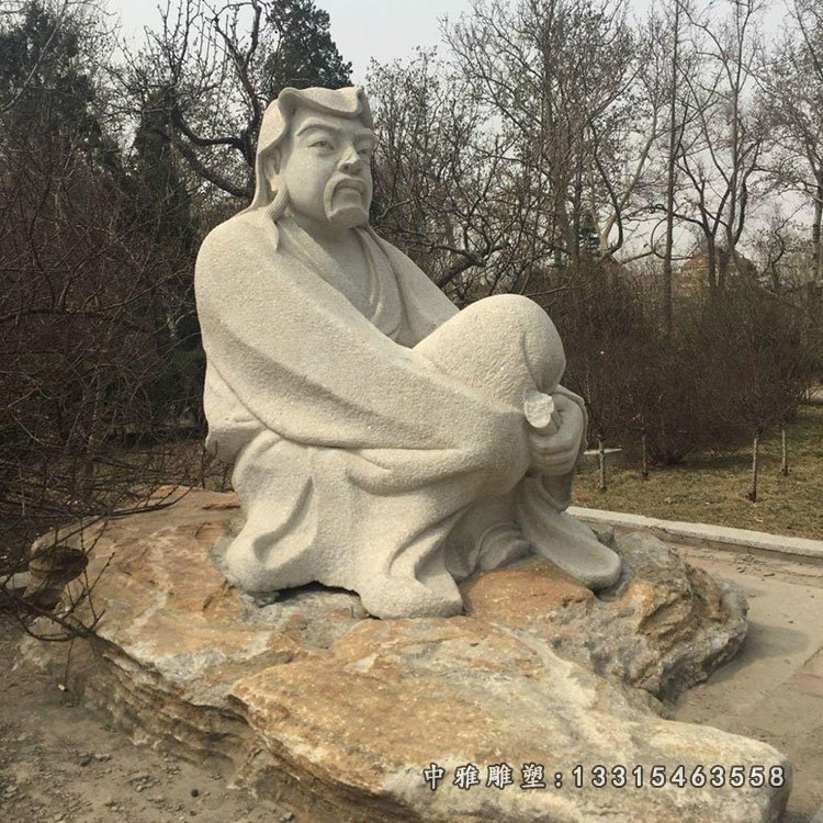 东晋诗人陶渊明石雕