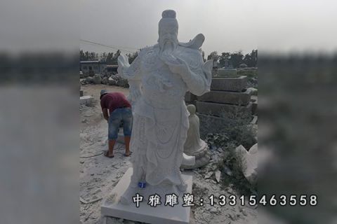 石雕武财神关公