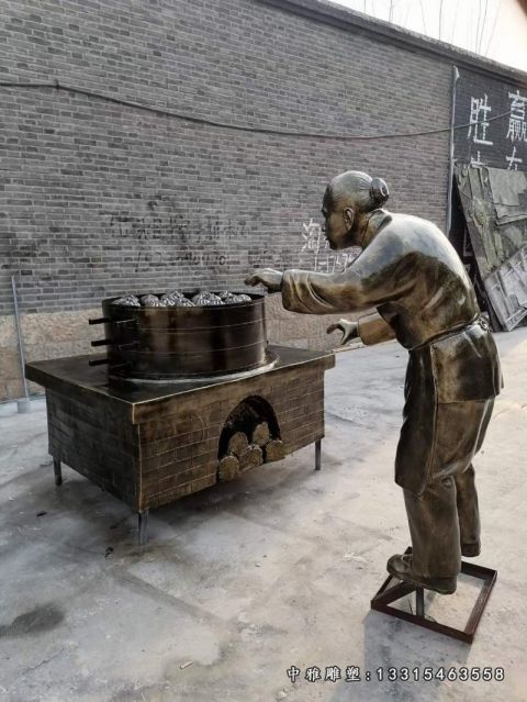 商业街铜雕民俗人物