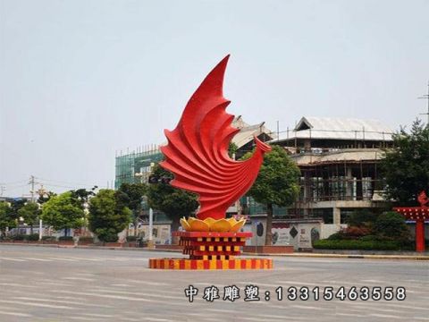 不锈钢抽象凤凰雕塑