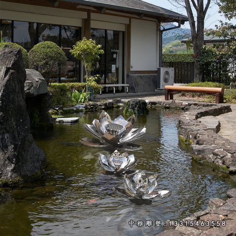 不锈钢别墅莲花雕塑