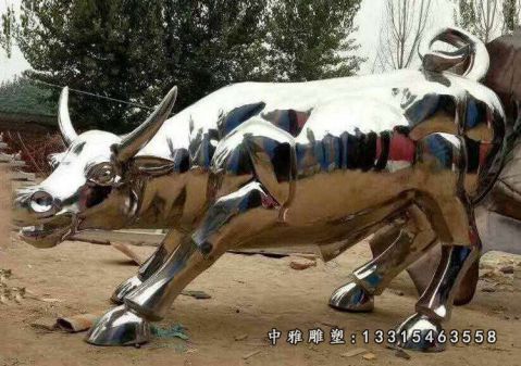 不锈钢动物牛雕塑