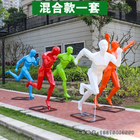 不锈钢抽象跑步人物雕塑