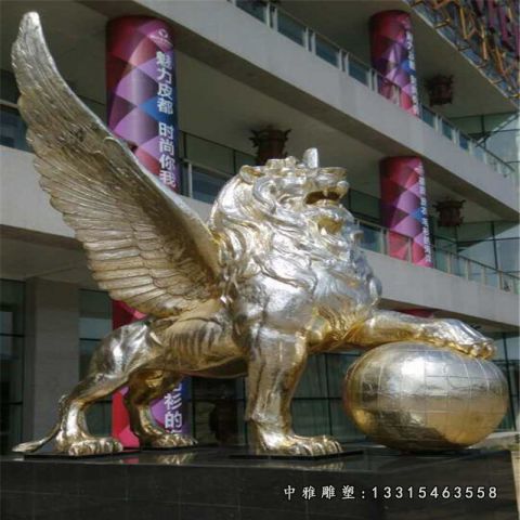 不锈钢狮子动物雕塑