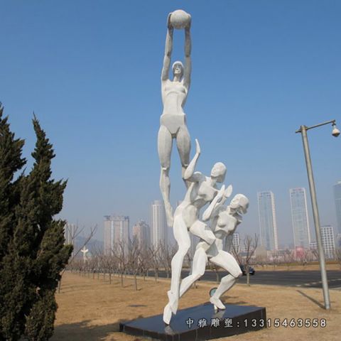 不锈钢广场打篮球人物雕塑