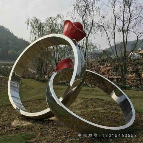 公园不锈钢戒指雕塑