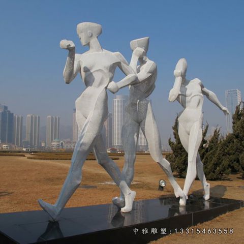 不锈钢抽象竞走人物雕塑