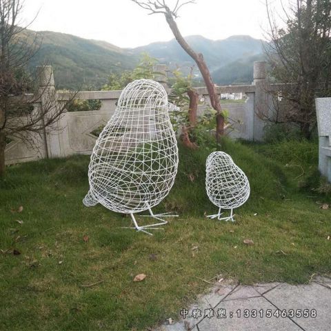 动物小鸟不锈钢雕塑 