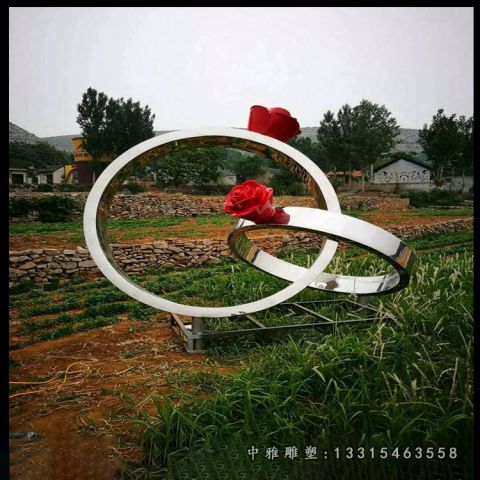 不锈钢仿真玫瑰雕塑