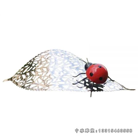 动物不锈钢瓢虫雕塑