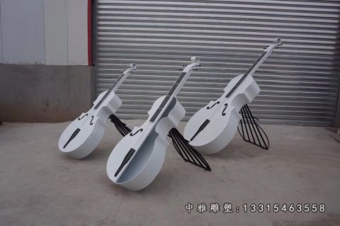 乐器不锈钢提琴雕塑