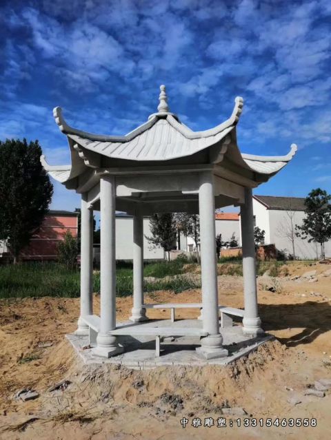 石雕六角凉亭