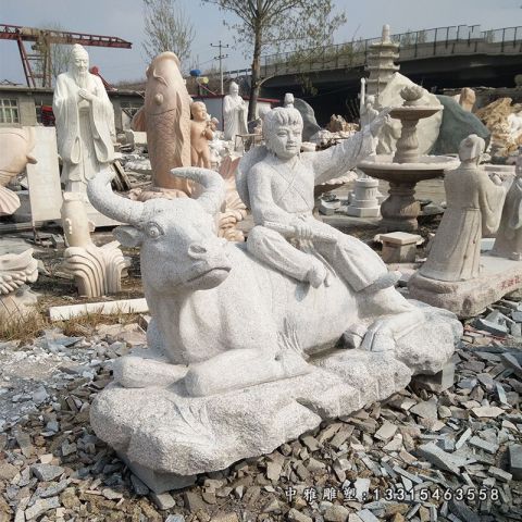 园林石雕牧童