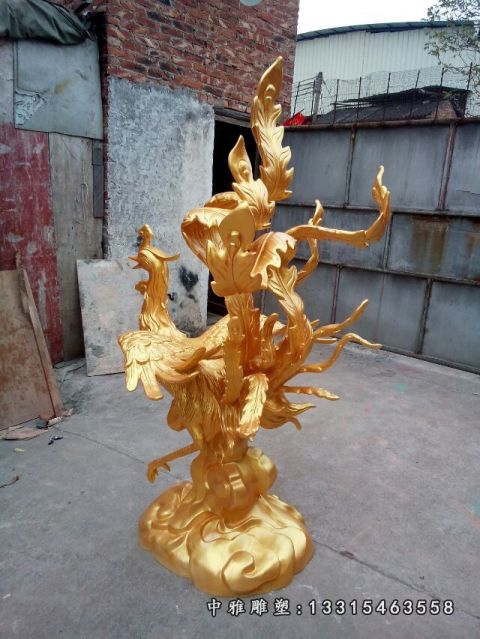 铜雕抽象凤凰