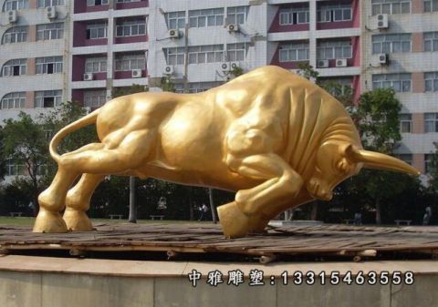 小区铜雕牛雕塑