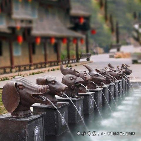 铜雕广场喷泉