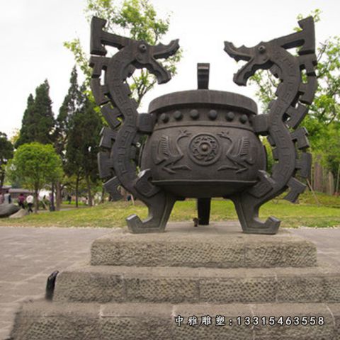 寺庙铜雕三足鼎