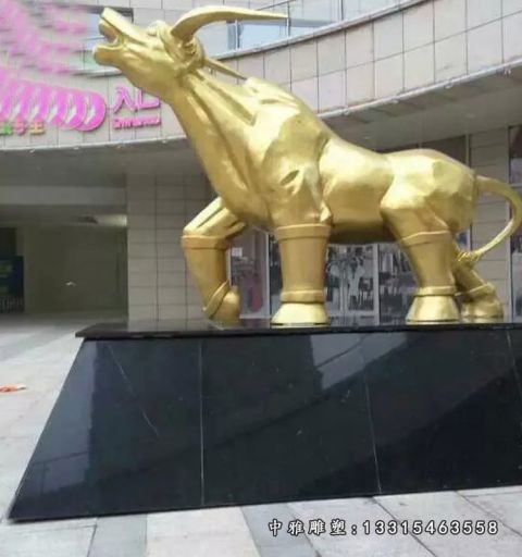 铜雕公园牛