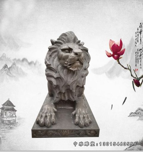 门口铜雕狮子