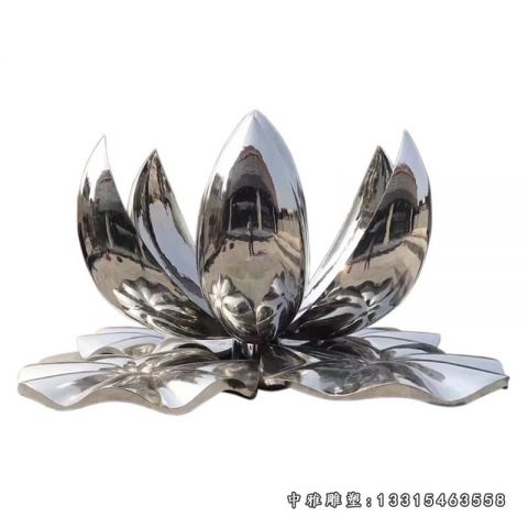 镜面莲花不锈钢雕塑