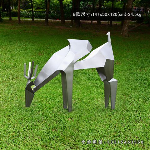 抽象小鹿不锈钢雕塑