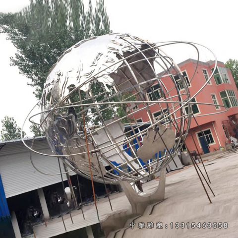 广场景观地球仪不锈钢雕塑