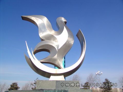 鸽子动物不锈钢雕塑