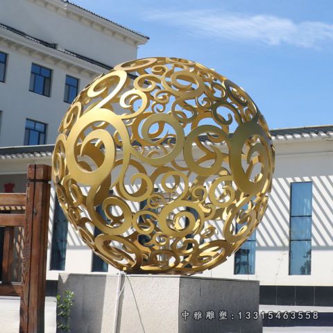 镂空圆球不锈钢雕塑