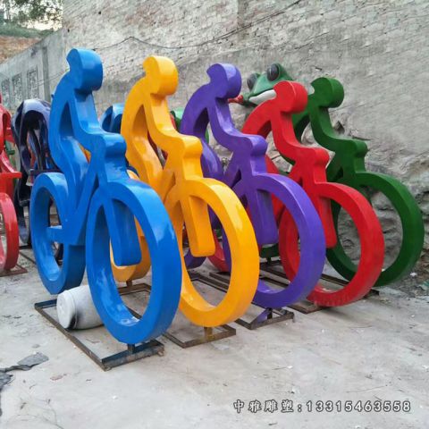 抽象不锈钢赛车人物雕塑