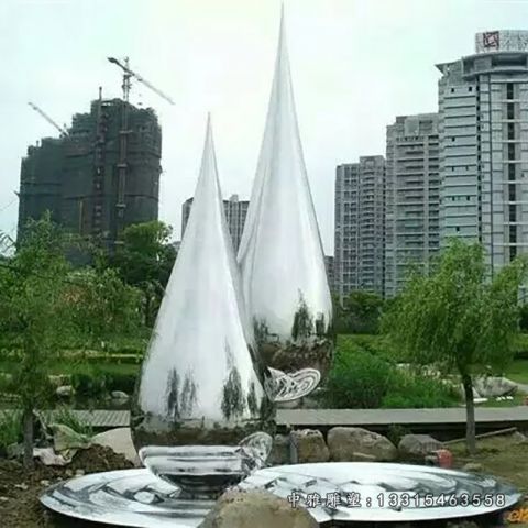 抽象水滴不锈钢雕塑