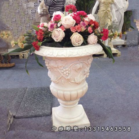公园花盆石雕