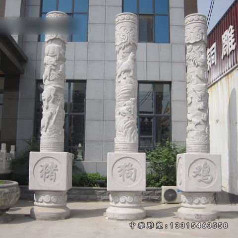 大型龙柱石雕