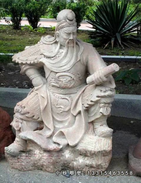 古代人物石雕关公