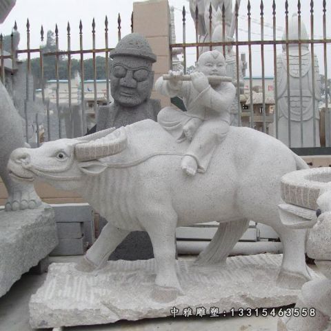 田园石雕牧童