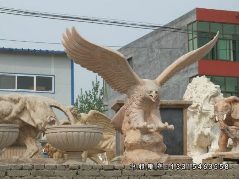 动物石雕鹰雕塑