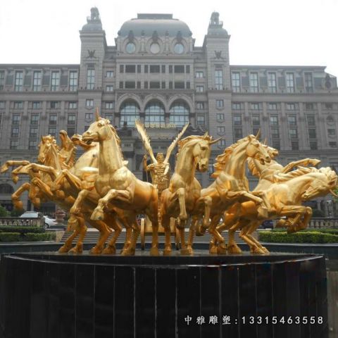 铜雕广场阿波罗战车