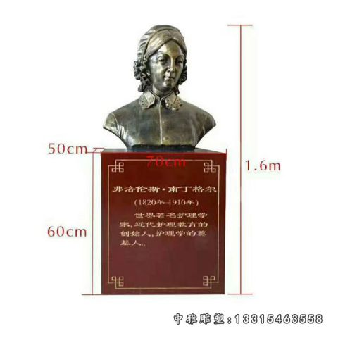 铜雕南丁格尔胸像