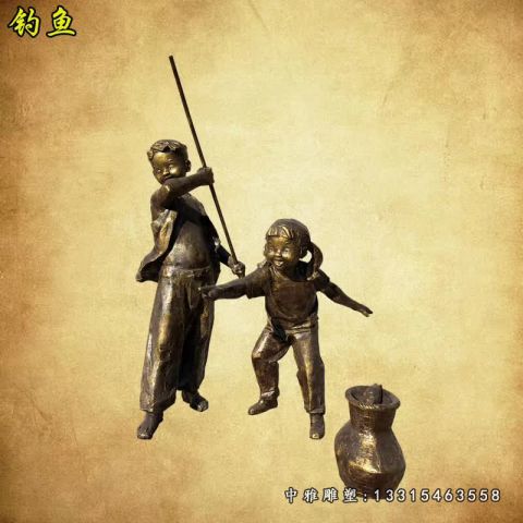 玩耍儿童铜雕