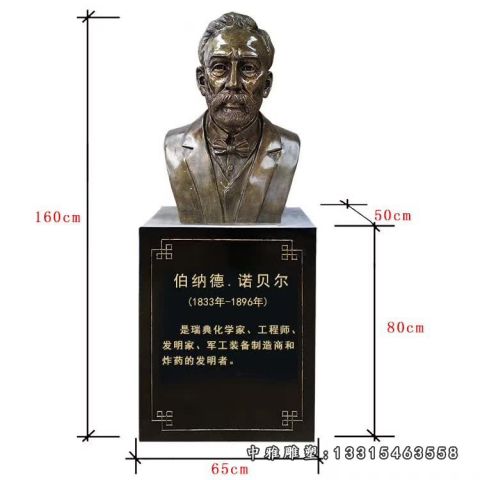 铜雕西方人物诺贝尔