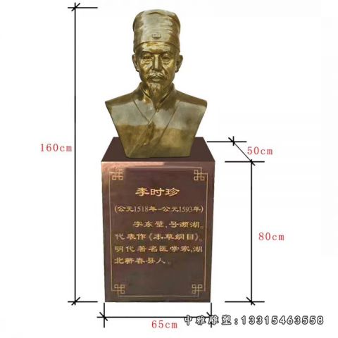 铜雕古代人物李时珍