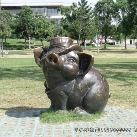 铜雕动物猪雕塑